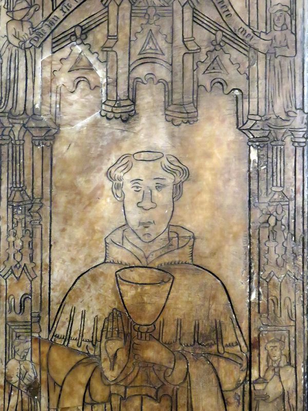 Alabastrowa płyta nagrobna z XV wieku z katedry w Derby