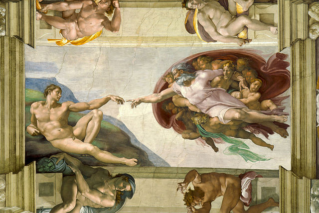 stworzenie Adama - Fresk z Kaplicy Sykstyńskiej w Watykanie