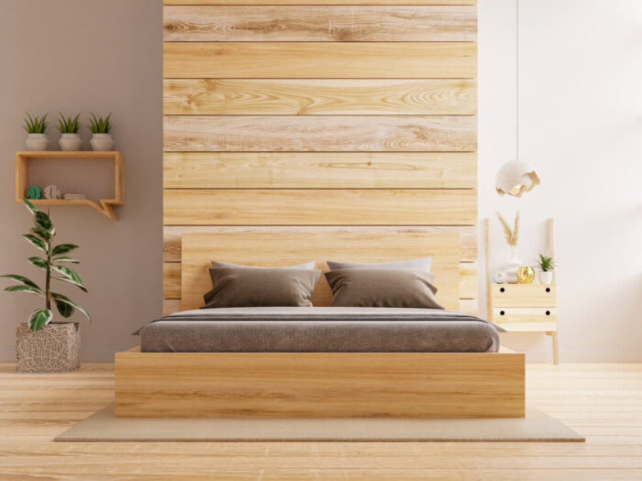 sypialnia meble i łóżko drewniane