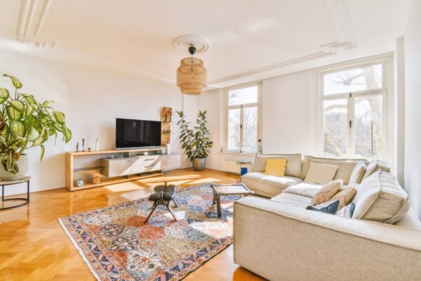 nowoczesny-salon-z-duzym-dywaniem-i-wystrojem-w-stylu-minimalistycznym