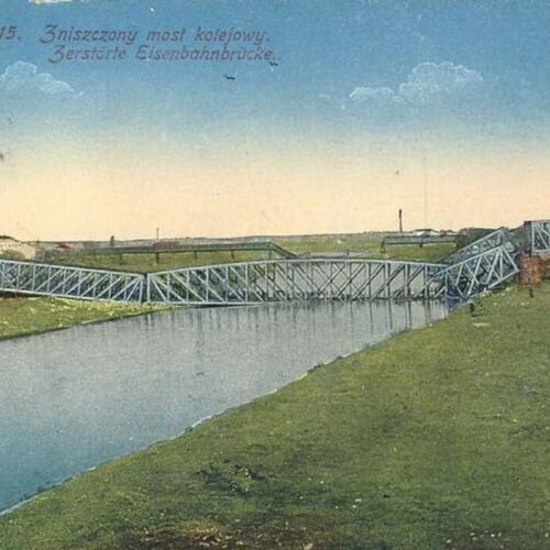 2. Widokówka na uszkodzony przemyski most z roku 1915